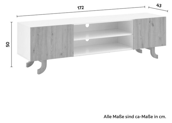 Bessagi Home Tv Element Vira, Bela, Barva Hrasta