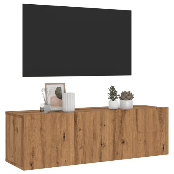 VidaXL Stenska TV omarica artisan hrast 100x30x30 cm inženirski les