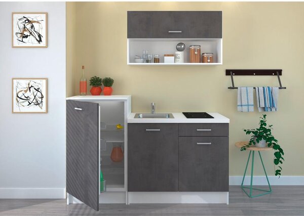 P & B Kuhinjski Blok Brez Aparatov Smart, Siva, Bela, 160cm