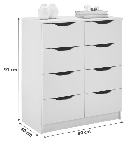 MID.YOU Komoda Westphalen, Bela, 8 Predalov
