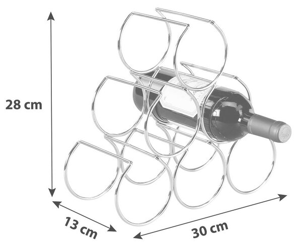 Möbelix Stojalo Za Vino Wein, Srebrna, Za 6 Steklenic