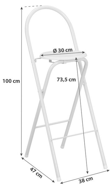 XXXL Zložljiv Stol Liane 2, Bela