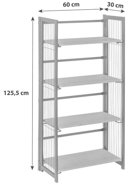 XXXL Zložljiv Regal Klapp, Črna, Barva Hrasta