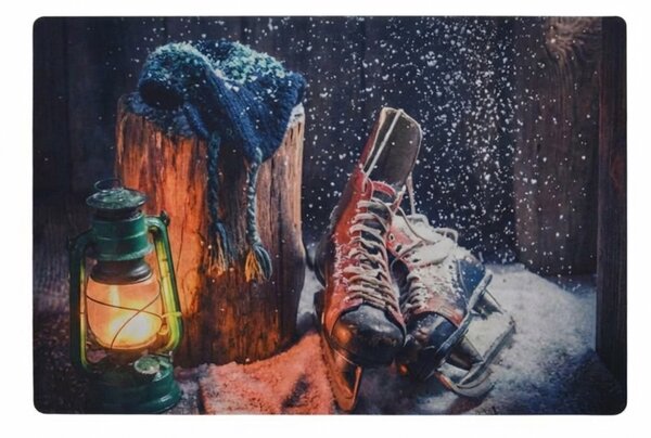 Božična predpražnik RUSTIC WELCOME 38x58 cm - več različic Različica: Drsalke