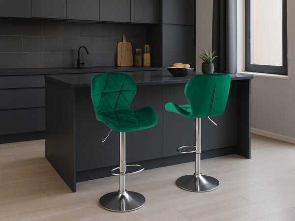 Barski stol WEST VELVET, zelena