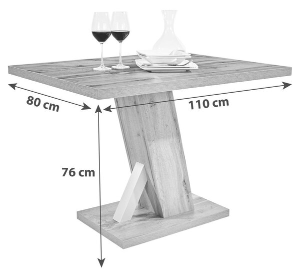 Mömax Jedilna Miza Severin, Barva Hrasta, 110x80cm