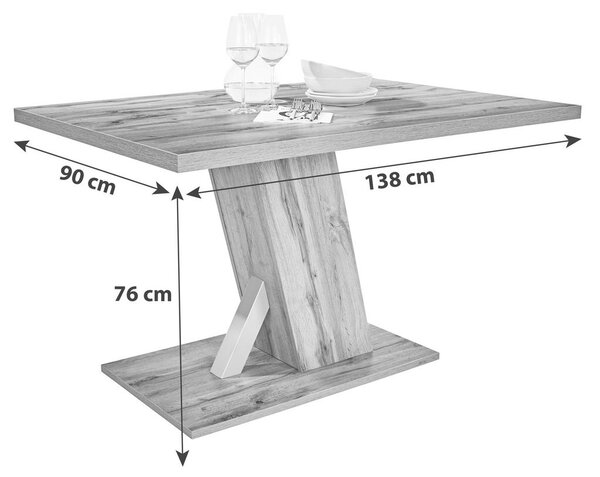 Mömax Jedilna Miza Severin, Barva Hrasta, 138x90cm