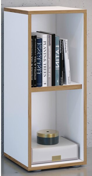 PISARNIŠKI REGAL 30/74/33 cm bela, medeni hrast