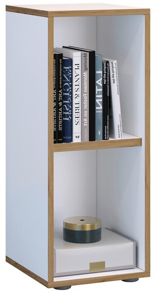 PISARNIŠKI REGAL 30/74/33 cm bela, medeni hrast