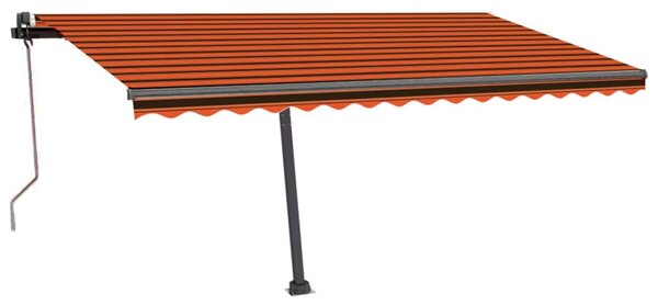 VidaXL Prostostoječa avtomatska tenda 400x350 cm oranžna/rjava