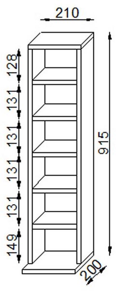 MID.YOU Regal Elementa, Črna, 21 Cm