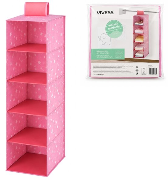 Viseči organizator za omaro STELLA 95 cm, roza