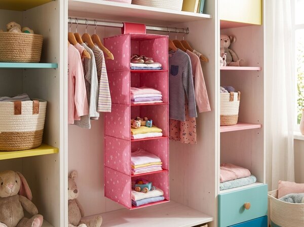 Viseči organizator za omaro STELLA 95 cm, roza