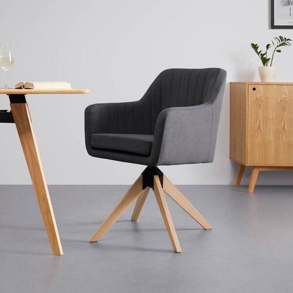 Bessagi Home Naslanjač Lucita, Temno Siva, Žamet
