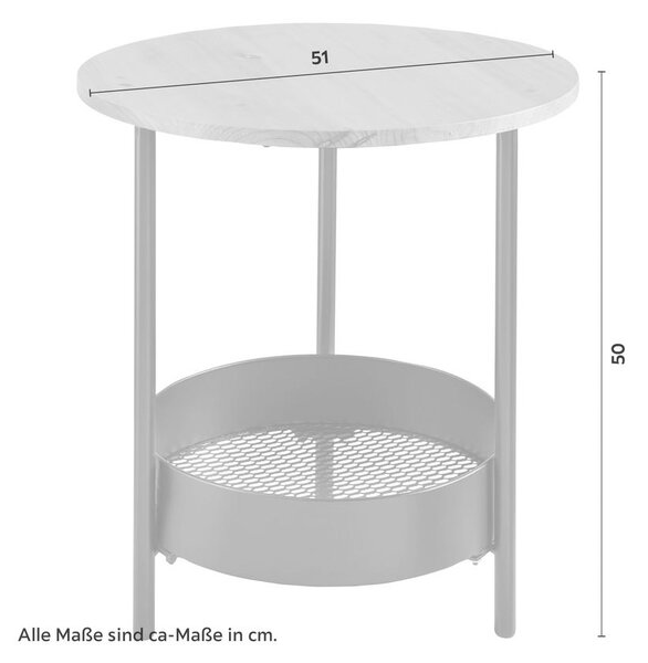 Bessagi Home Klubska Miza Ketty, Barva Hrasta, Črna, Ø 51 Cm