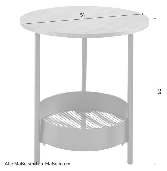 Bessagi Home Klubska Miza Ketty, Barva Oreha, Črna, Ø 51 Cm