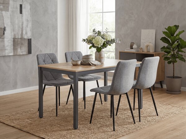 Sivi stol LIBRA PLATINUM GREY s črnimi nogami