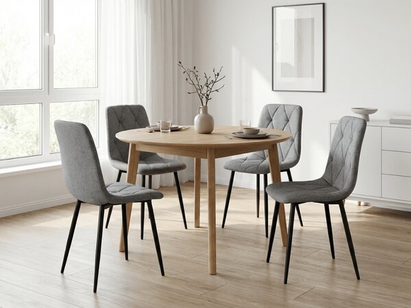 Sivi stol LIBRA PLATINUM GREY s črnimi nogami