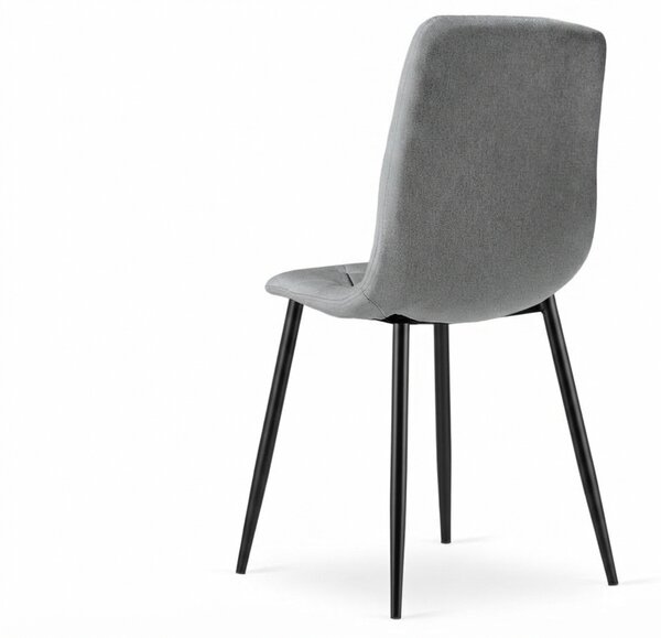 Sivi stol LIBRA PLATINUM GREY s črnimi nogami