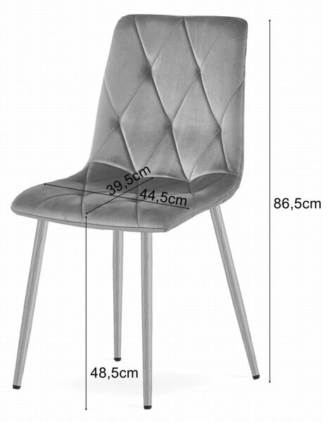 Temno sivi stol LIBRA STONE GREY s črnimi nogami