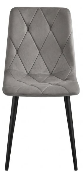Siv žametni stol LIBRA SILVER GREY s črnimi nogami