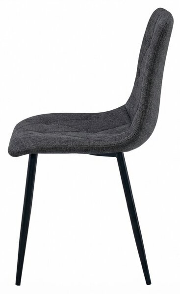 Temno sivi stol LIBRA STONE GREY s črnimi nogami