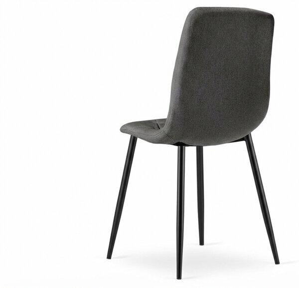 Temno sivi stol LIBRA STONE GREY s črnimi nogami