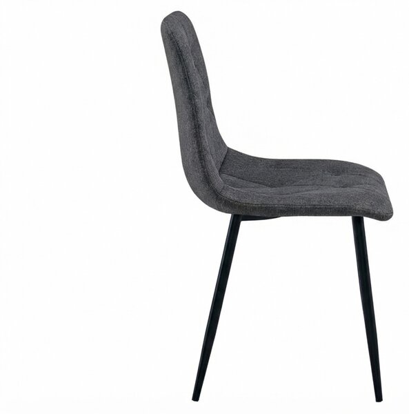 Temno sivi stol LIBRA STONE GREY s črnimi nogami