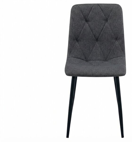 Temno sivi stol LIBRA STONE GREY s črnimi nogami