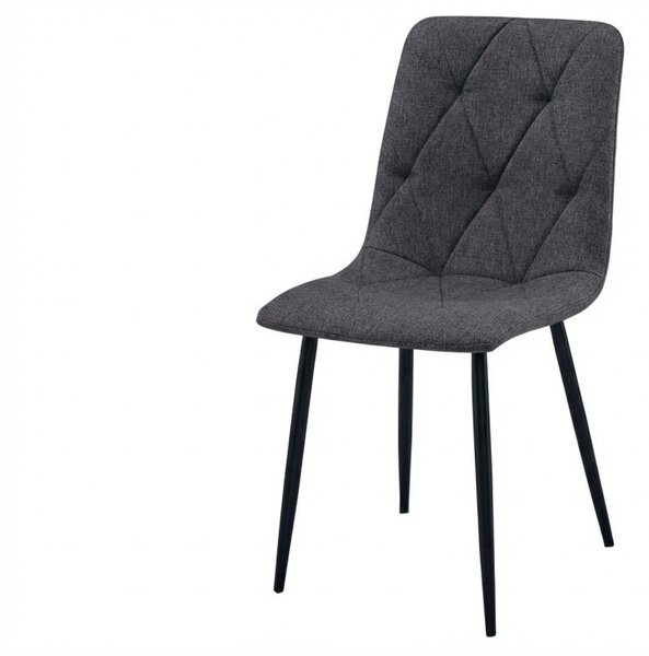 Temno sivi stol LIBRA STONE GREY s črnimi nogami