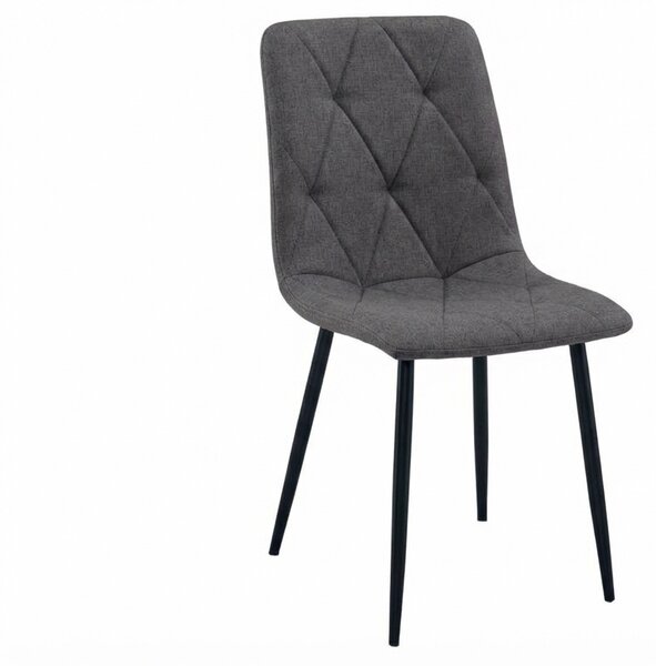 Temno sivi stol LIBRA STONE GREY s črnimi nogami