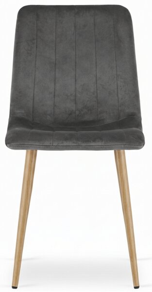 Temno siv žametni stol LAVA GRAPHITE GRAY