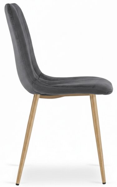 Temno siv žametni stol LAVA GRAPHITE GRAY