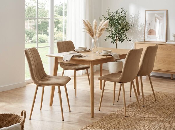 Rjav žametni stol LAVA ALMOND BROWN