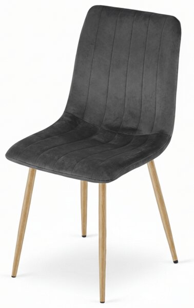 Temno siv žametni stol LAVA GRAPHITE GRAY
