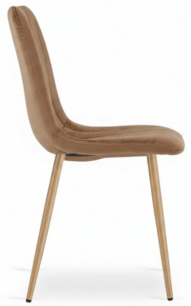 Rjav žametni stol LAVA ALMOND BROWN