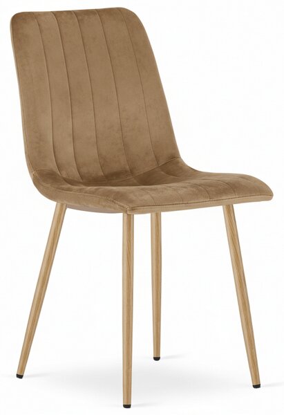 Rjav žametni stol LAVA ALMOND BROWN