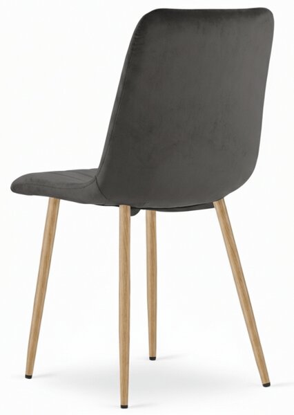 Temno siv žametni stol LAVA GRAPHITE GRAY