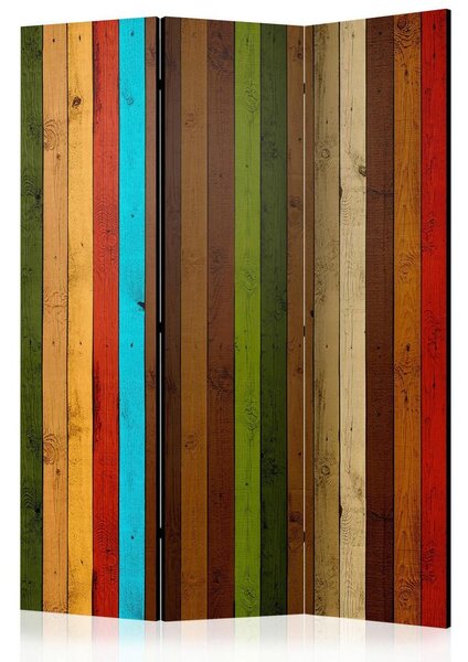 Artgeist Paravan Wooden Rainbow, 3-Delni, Enostranski