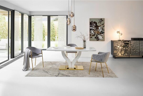 MID.YOU Jedilna Miza Jade Az, Bela, 140-180x90