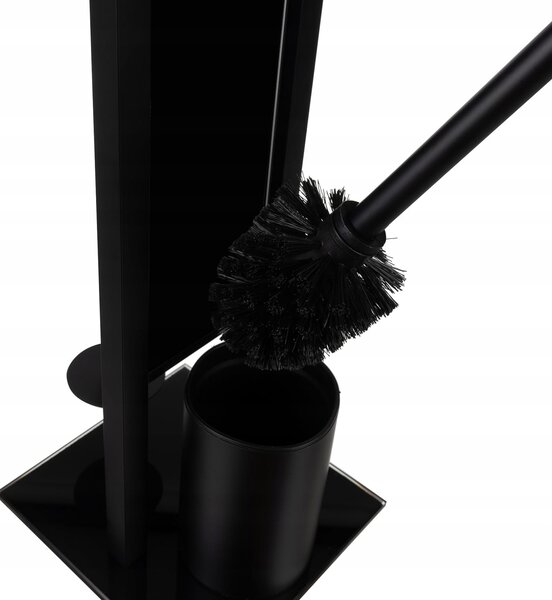 3v1 set inox stekleno stojalo in držalo za WC papir in ščetko