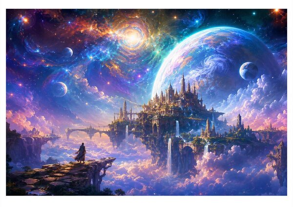 Slika fantastično mesto med planeti