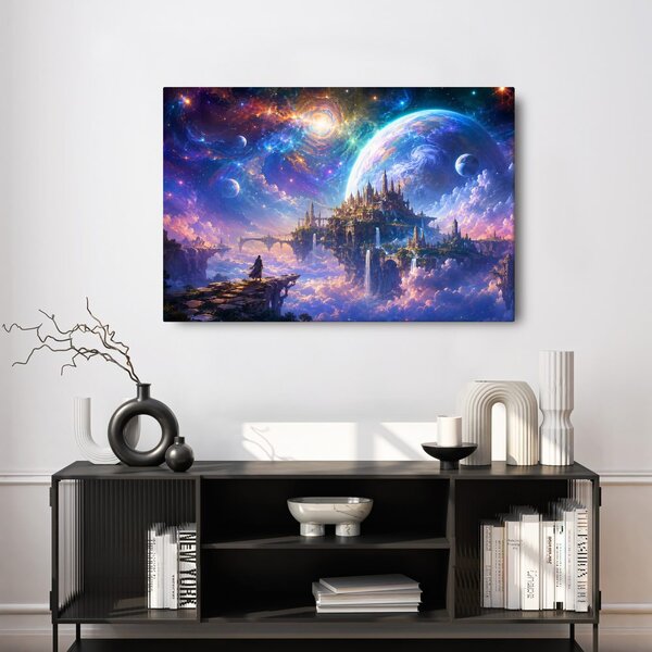 Slika fantastično mesto med planeti