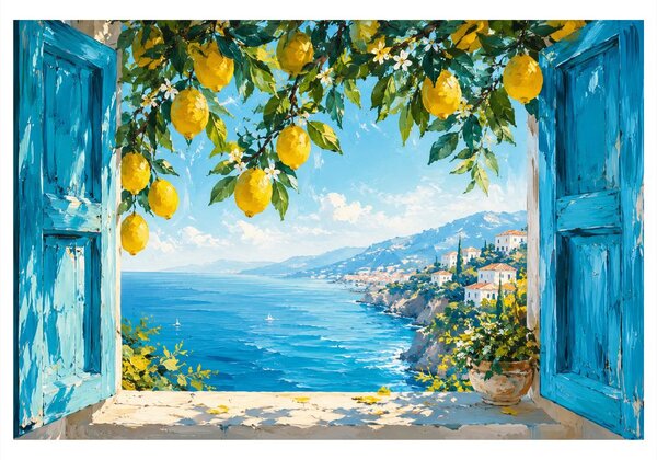 Slika limone nad morsko obalo