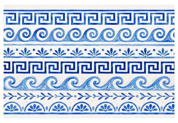 Slika modro-bel grški ornament