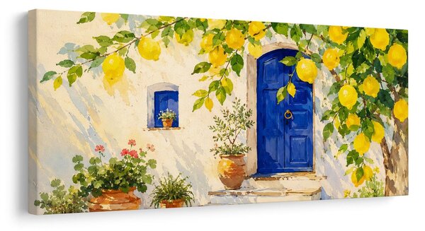 Slika modra vrata pod limonami