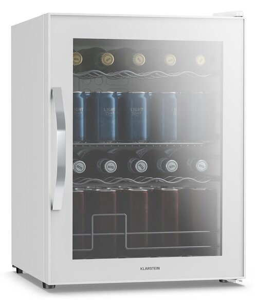Klarstein Beersafe hladilnik za pijače s steklenimi vrati z ogledalom | 64 x 48 cm | 85 W | 60 litrov | Bela