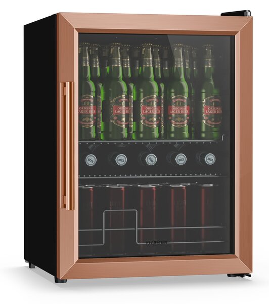 Klarstein Beersafe hladilnik za pijačo s steklenimi vrati | 64 x 48 cm | 60 litrov | 85 W | Bakreno/črna