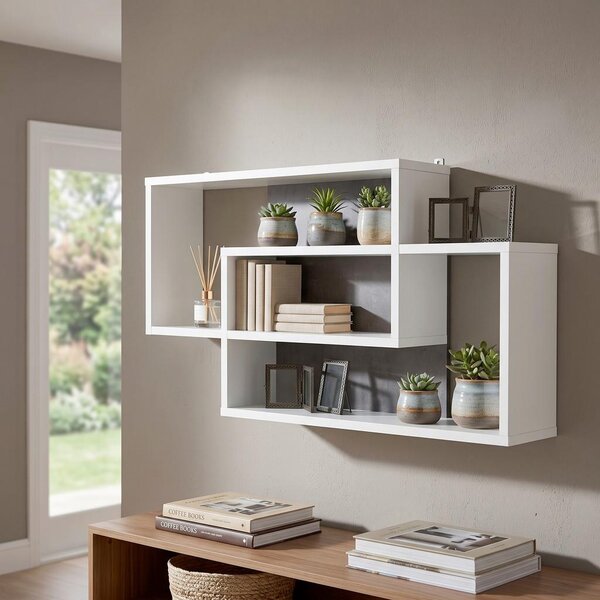 Modern Living Stenski Regal Dream, Bela, Temno Siva