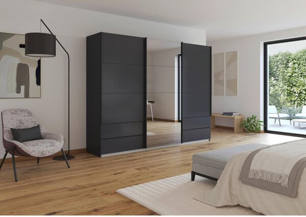 Premium Living Omara Z Drsnimi Vrati Elara, Temno Siva